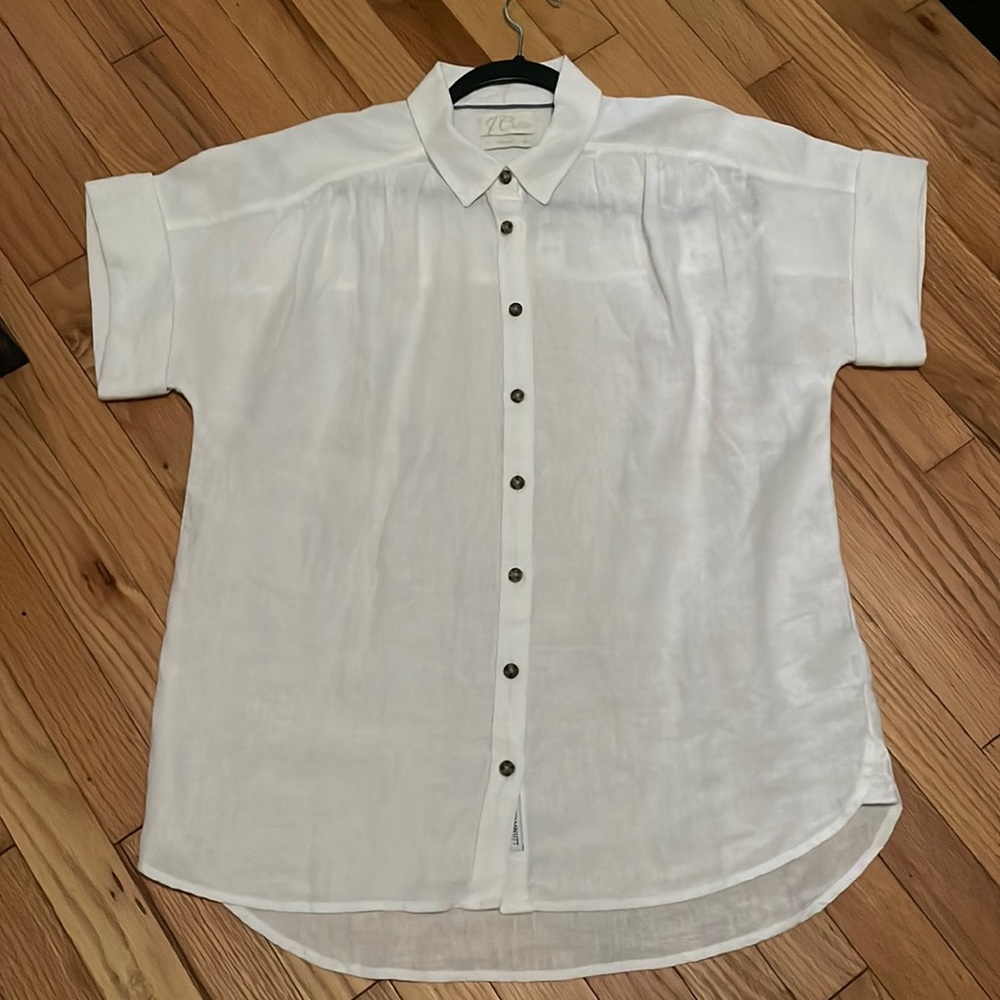J Crew Baird McNutt Relaxed Linen Shirt White S NWT